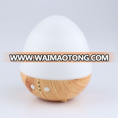 newest aroma diffuser design 250ml portable wood grain essential oil diffuser in egg shape